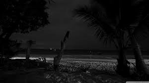 ocean shore in the dark